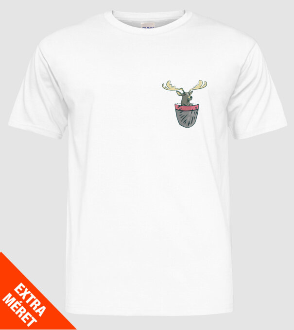 buzunar ren model alb pe tricou