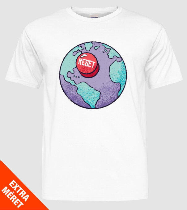 Reset Pământ model alb pe tricou