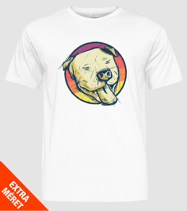Cap Pitbull retro model alb pe tricou