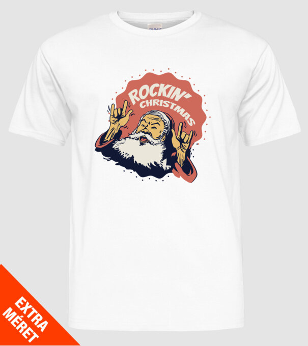 'Rockin'' Christmas Crăciun' model alb pe tricou