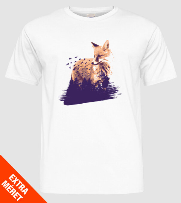 Vulpe Pădure model alb pe tricou