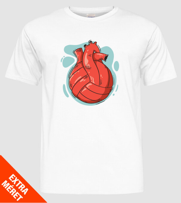 Inimă volei model alb pe tricou