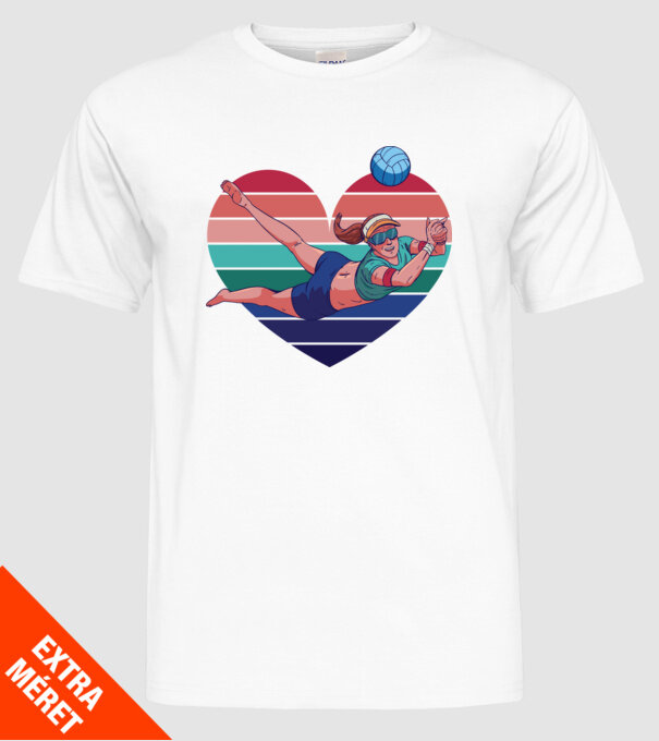 voleibalist retro model alb pe tricou