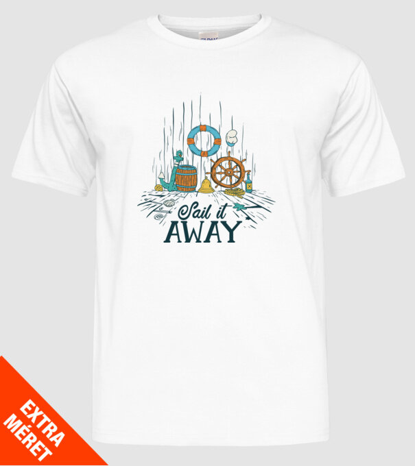 Sail it away model alb pe tricou