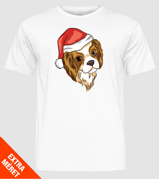 Santa Cocker Spaniel model alb pe tricou