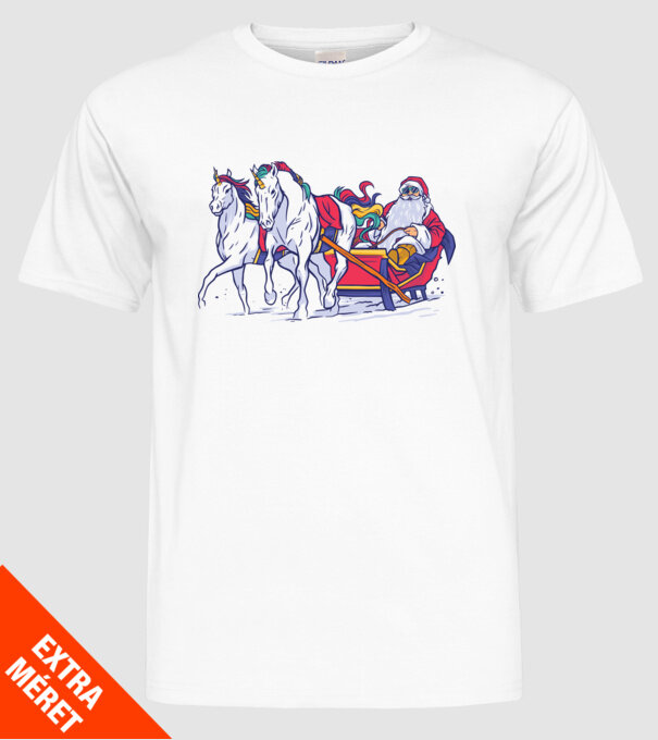 Santa Unicorn Moș Crăciun model alb pe tricou
