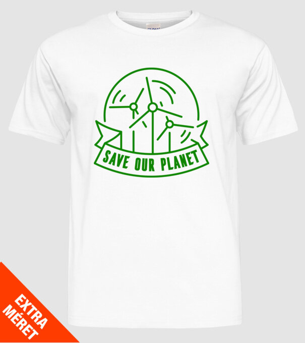 Save Our Planet - Ziua Pământului model alb pe tricou