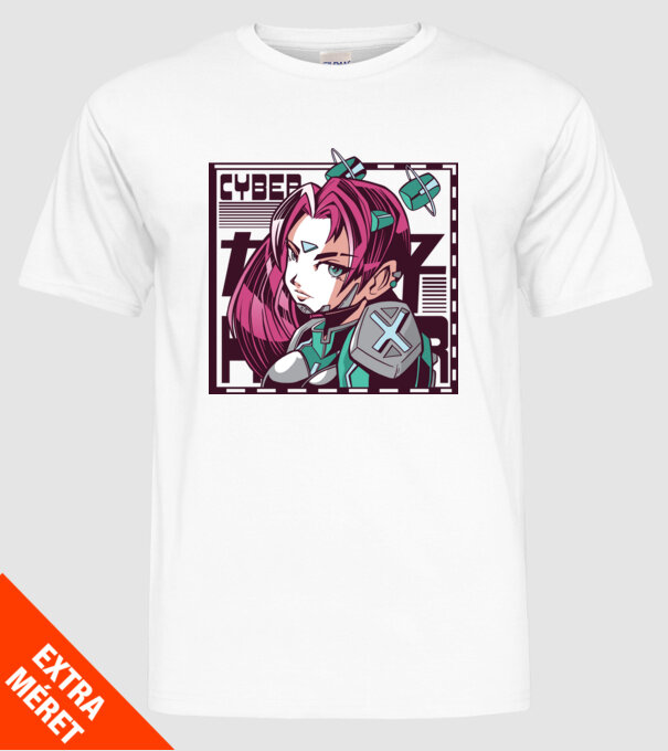 Anime fată Sci-fi model alb pe tricou