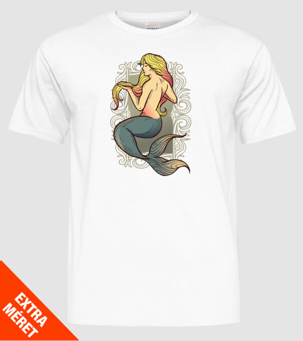 Sirenă model alb pe tricou
