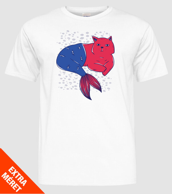 Pisică Sirenă model alb pe tricou