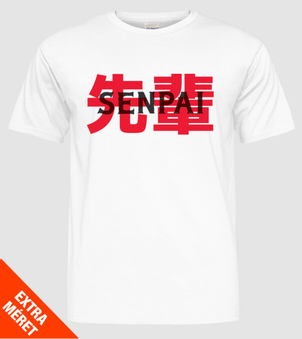 Senpai model alb pe tricou