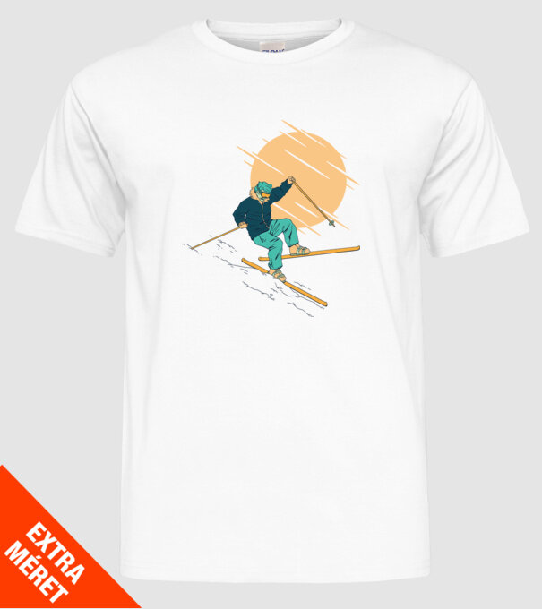 Căzătură schior model alb pe tricou