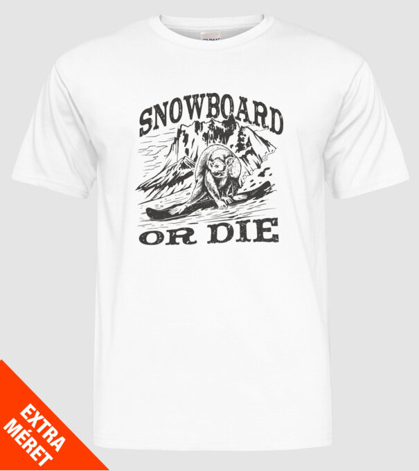 Maimuță Snowboarder model alb pe tricou