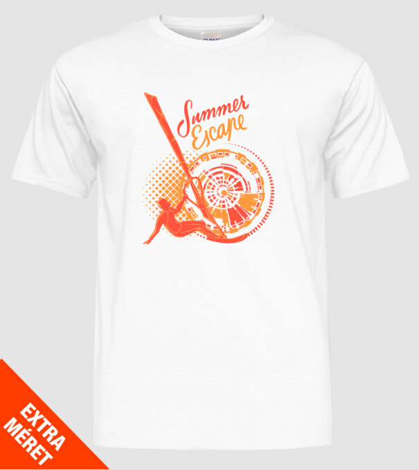 Summer Escape Surf model alb pe tricou