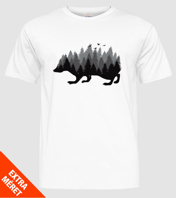 Siluetă Arici model alb pe tricou