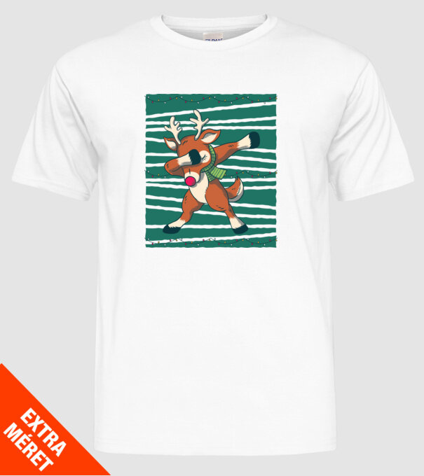 Ren DAB Crăciun model alb pe tricou