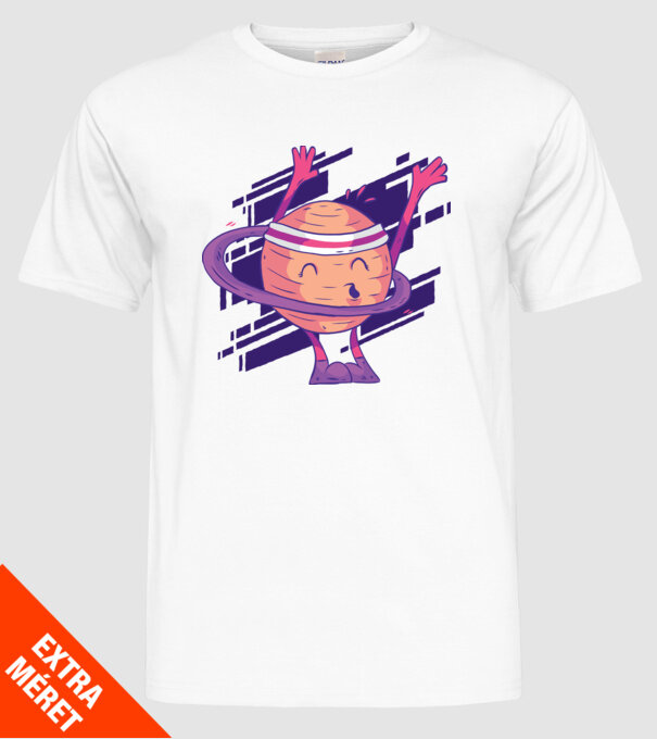 Cerc Hula-Hoop Saturn model alb pe tricou