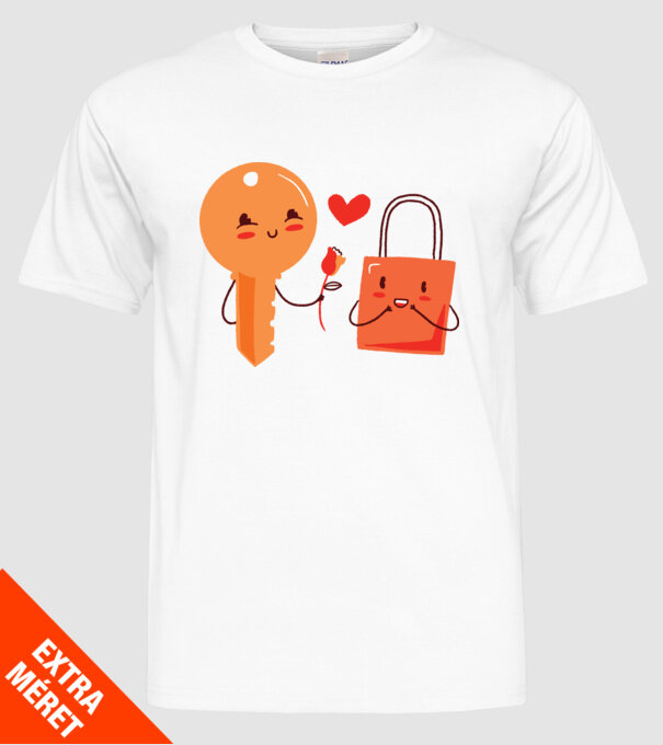 Lacăt Dragoste model alb pe tricou