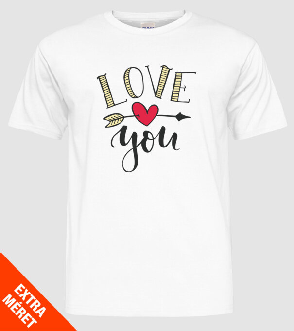 'Te iubesc tricou pentru Valentine''s Day' model alb pe tricou