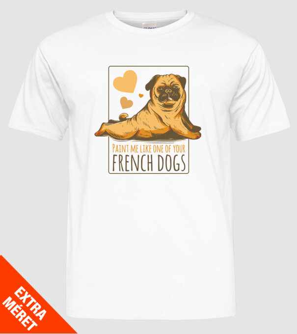 Mops sexy model alb pe tricou