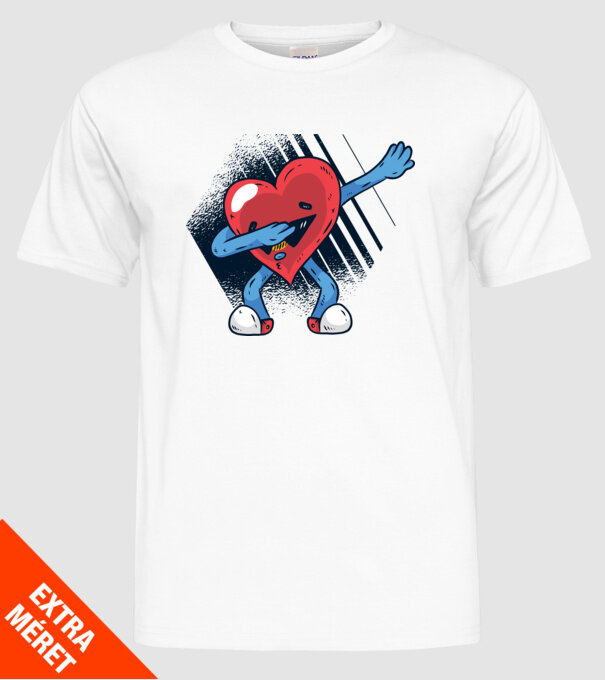 'Inimă DAB Floss Heart tricou amuzant pentru Valentine''s Day' model alb pe tricou