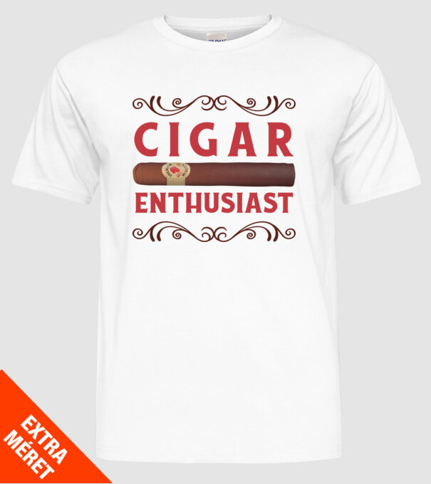 Pasionat de trabucuri model alb pe tricou