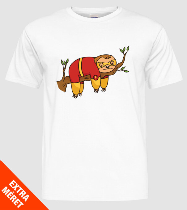 Leneș supererou model alb pe tricou