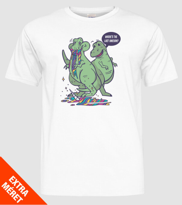 T-rex a mâncat unicornul model alb pe tricou