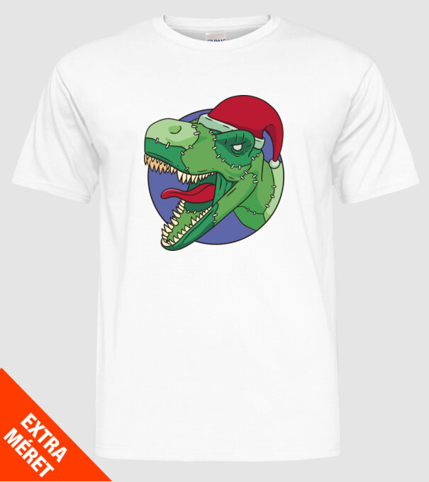 T-rex Santa model alb pe tricou