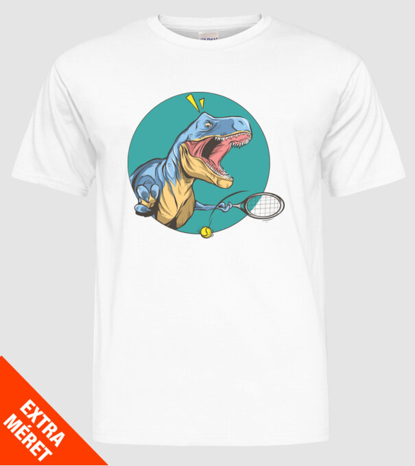 Dinozaur T-rex Tenis model alb pe tricou