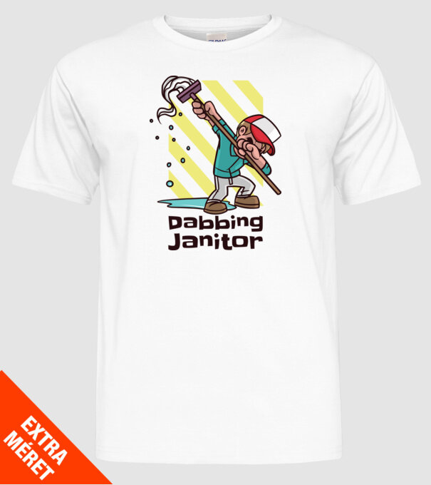 Cleaning DAB model alb pe tricou