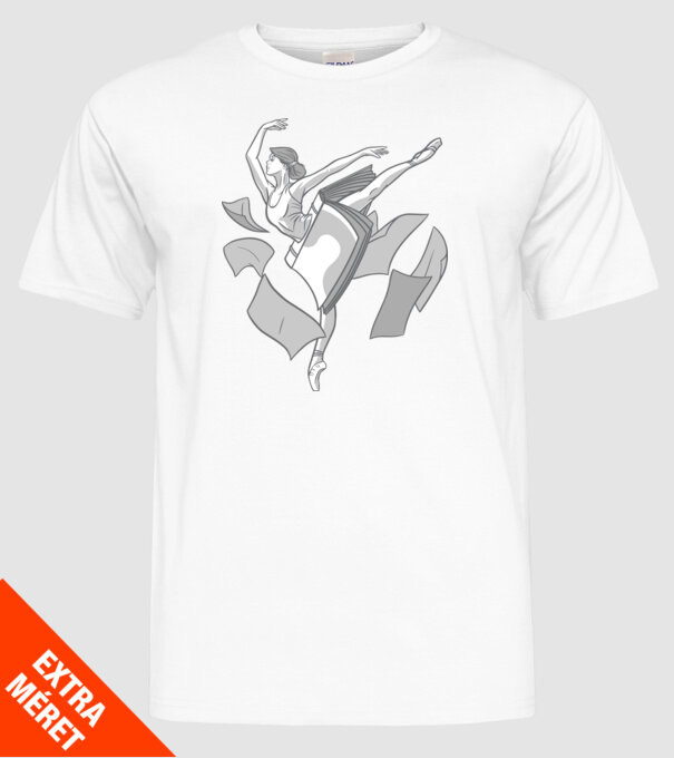 Balerină dansatoare model alb pe tricou