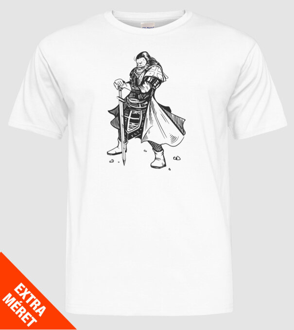 Cavaler Templier model alb pe tricou