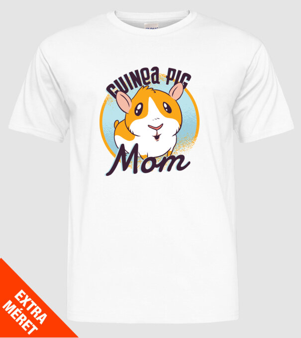 Mamă Porcușor de Guineea model alb pe tricou