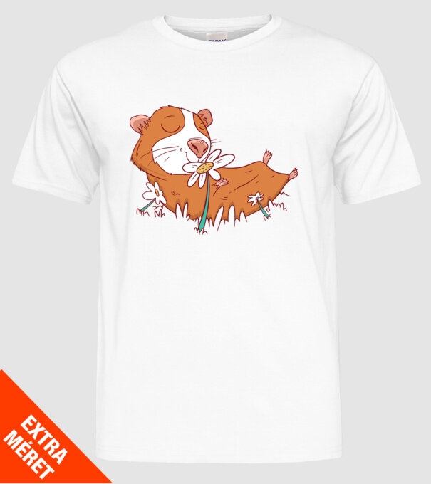 Porcușor de Guineea pe câmp model alb pe tricou