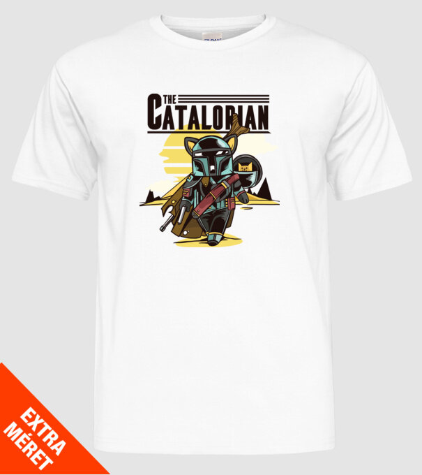 The Catalorian model alb pe tricou