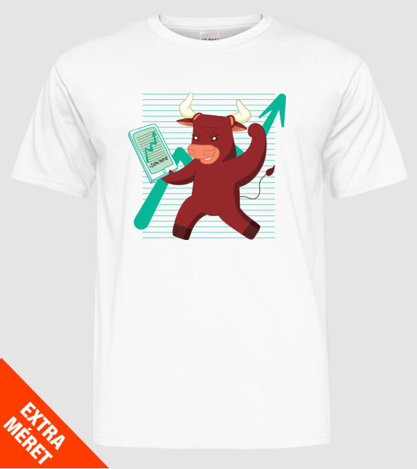 Taur Bursa de valori model alb pe tricou