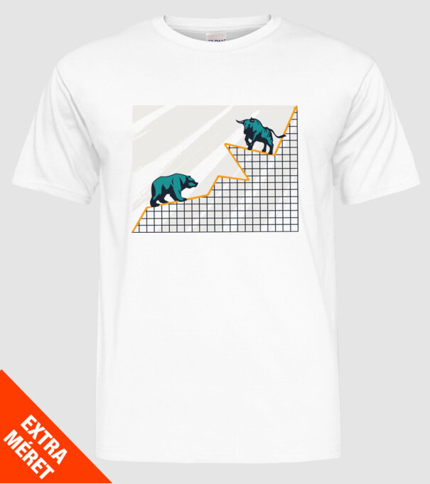 Bursa de Valori Taur vs Urs model alb pe tricou