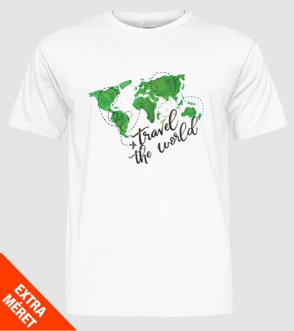 Travel the world model alb pe tricou