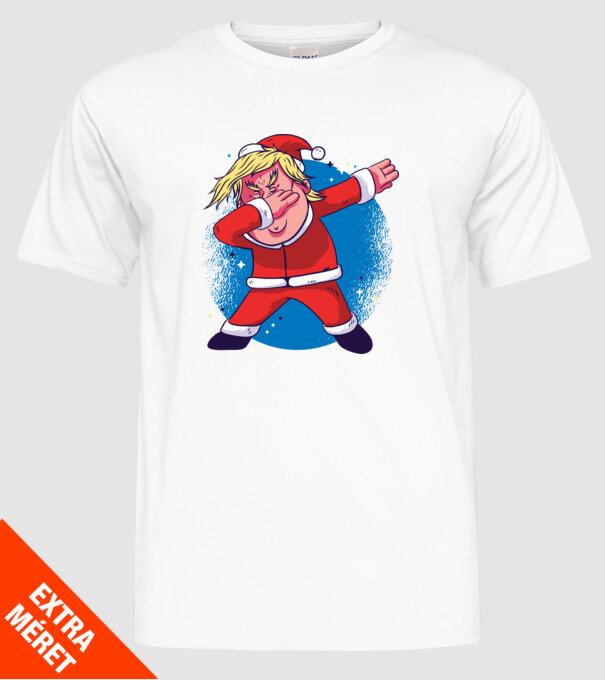 Trump Moș Crăciun dans DAB model alb pe tricou