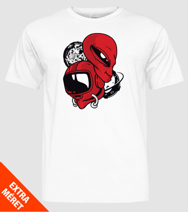 OZN Astronaut model alb pe tricou