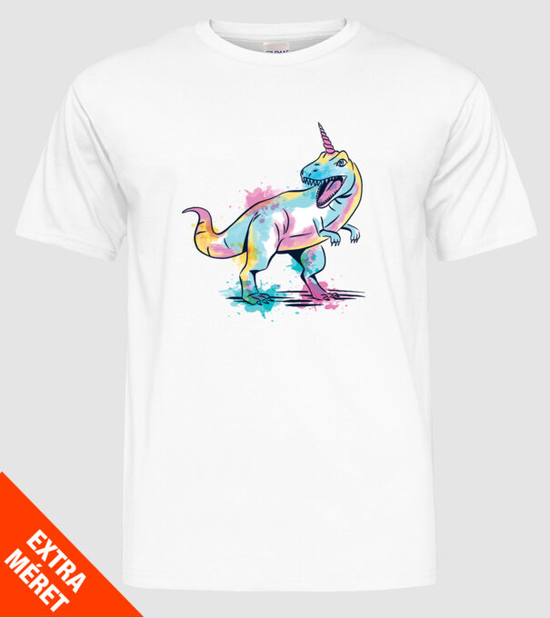 Unicornsaurus - Dinozaur Unicorn model alb pe tricou