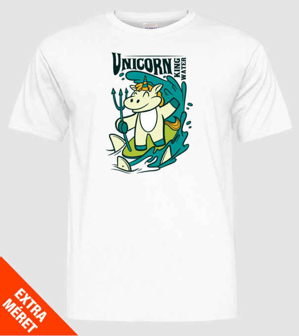 Unicorn regele apelor model alb pe tricou