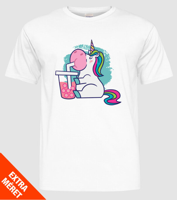 Unicorn Bubble Tea model alb pe tricou