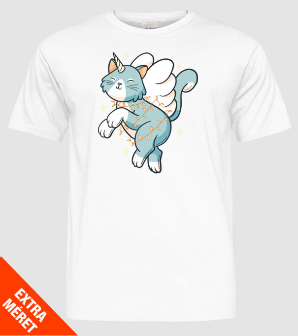 Pisică Unicorn model alb pe tricou