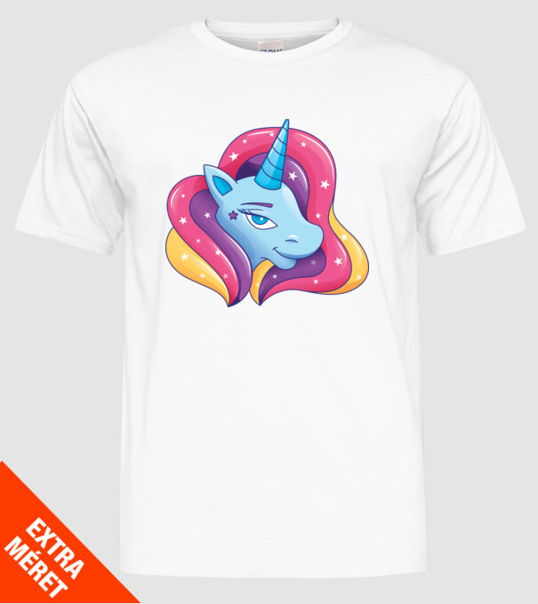 Cap de unicorn model alb pe tricou