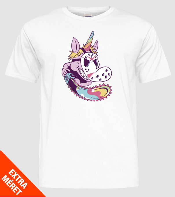 Unicorn Mască Jason Halloween model alb pe tricou