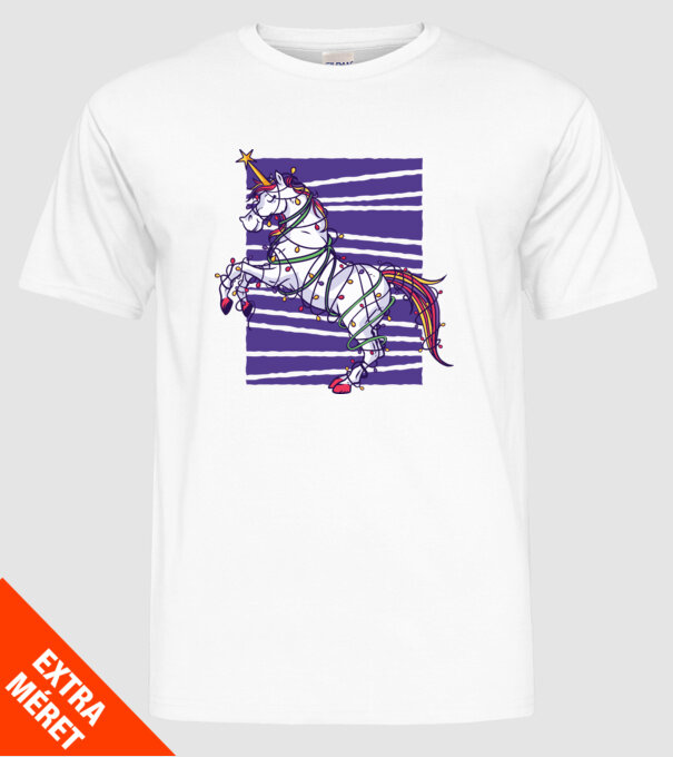 Unicorn pom de Crăciun model alb pe tricou