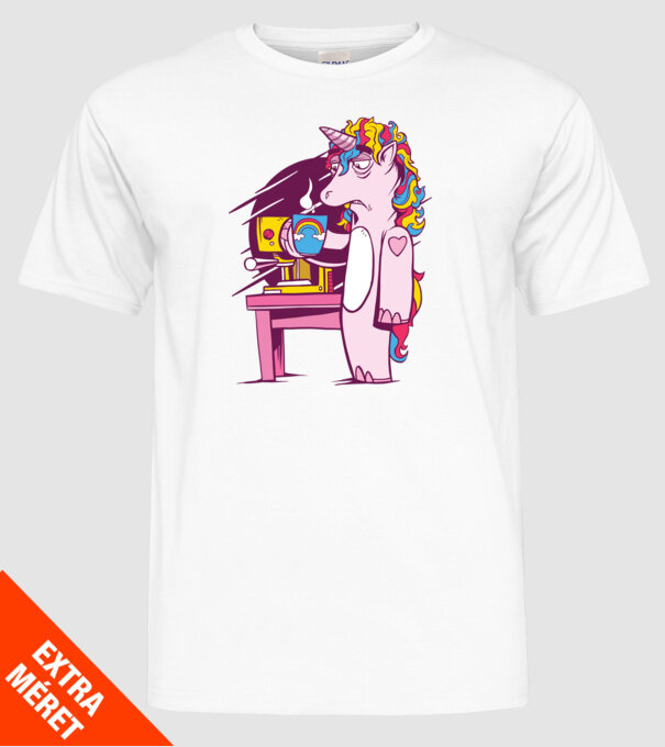 Unicorn Cafea model alb pe tricou