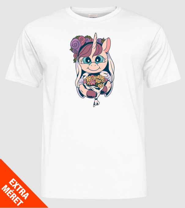 Unicorn Mireasă model alb pe tricou